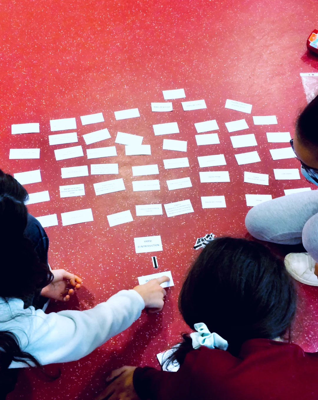 Jeunes en phases d'écriture du gameplay